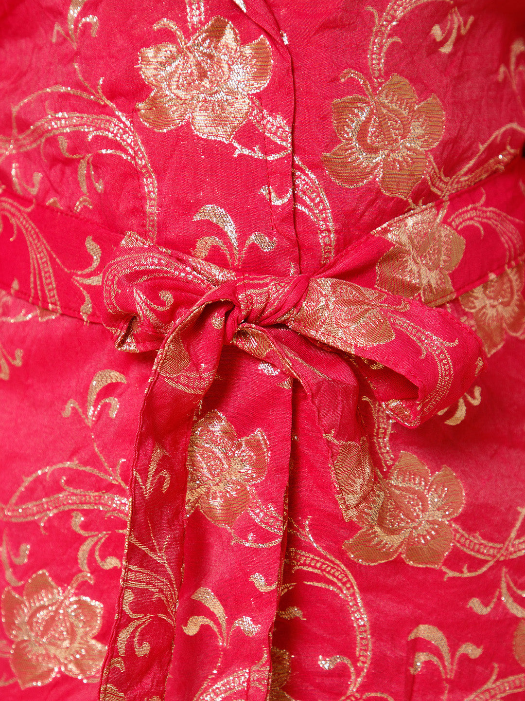 Piccolo-Silk Blazer Set With Pants And Belt-Pink