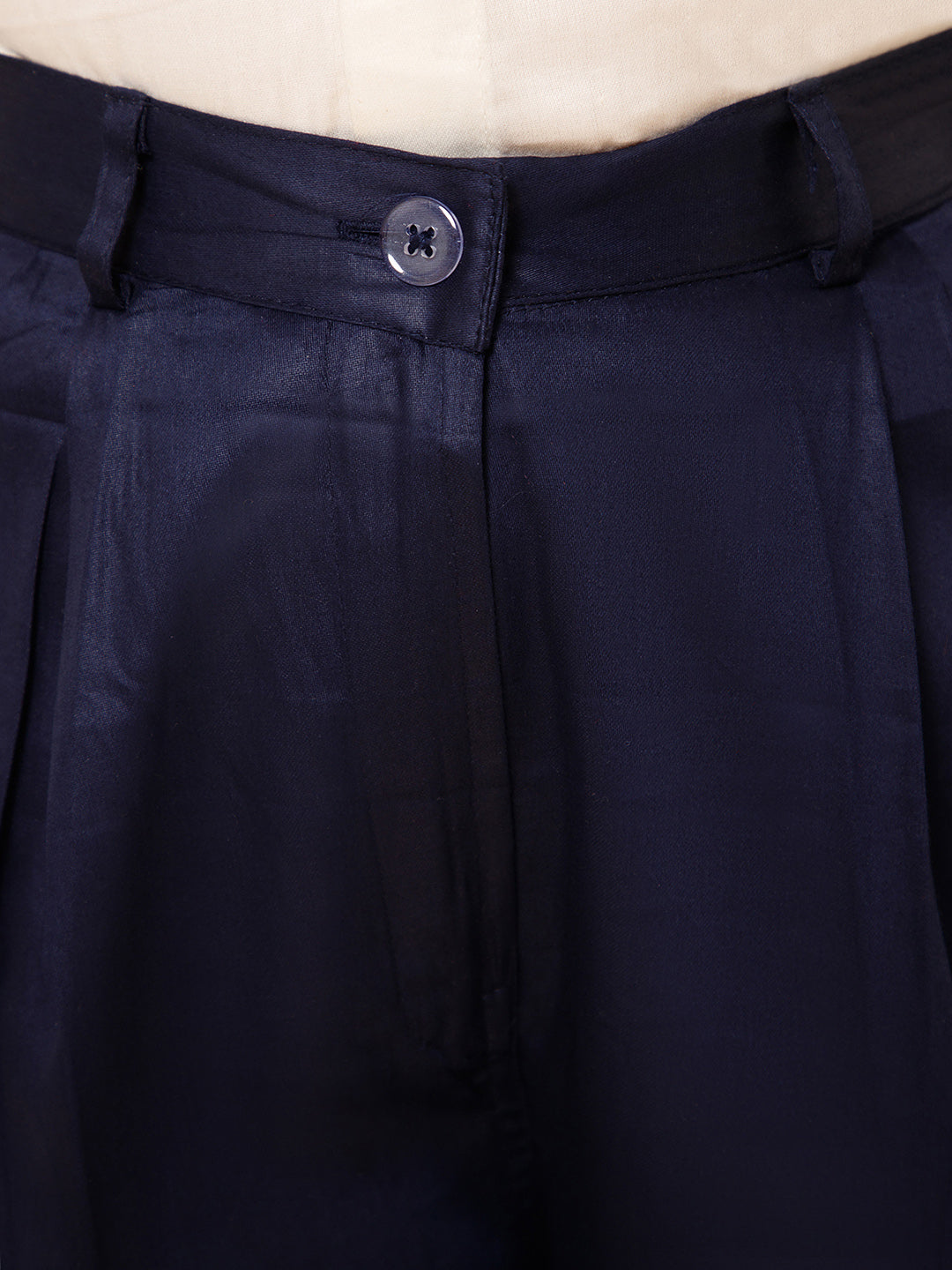 Piccolo-Silk Long Jacket With Shirt And Trousers -Blue