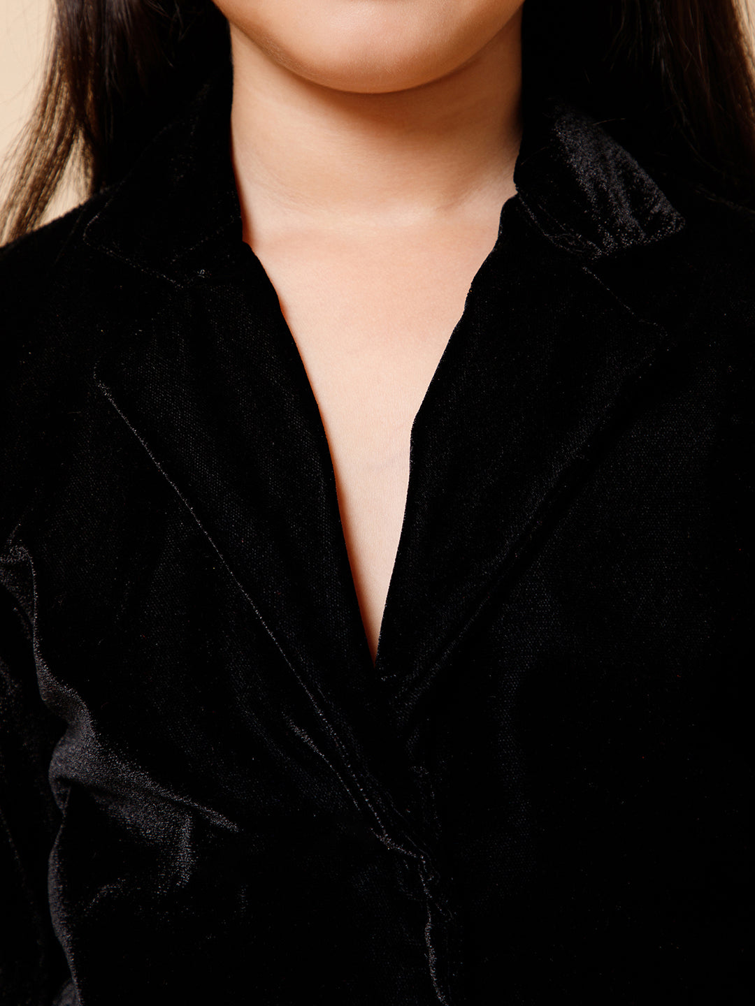 Girls Velvet Blazer With Printed Silk Trousers &amp; Belt