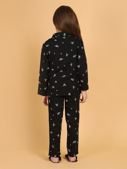 Black Top and Pyjama Set