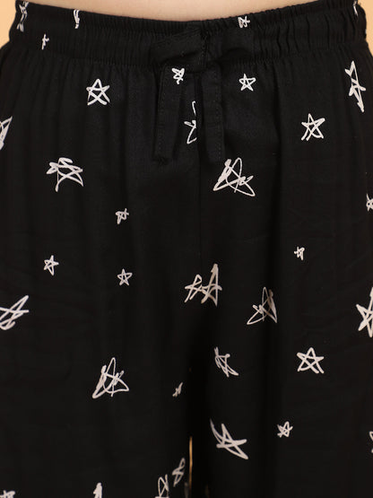 Black Top and Pyjama Set