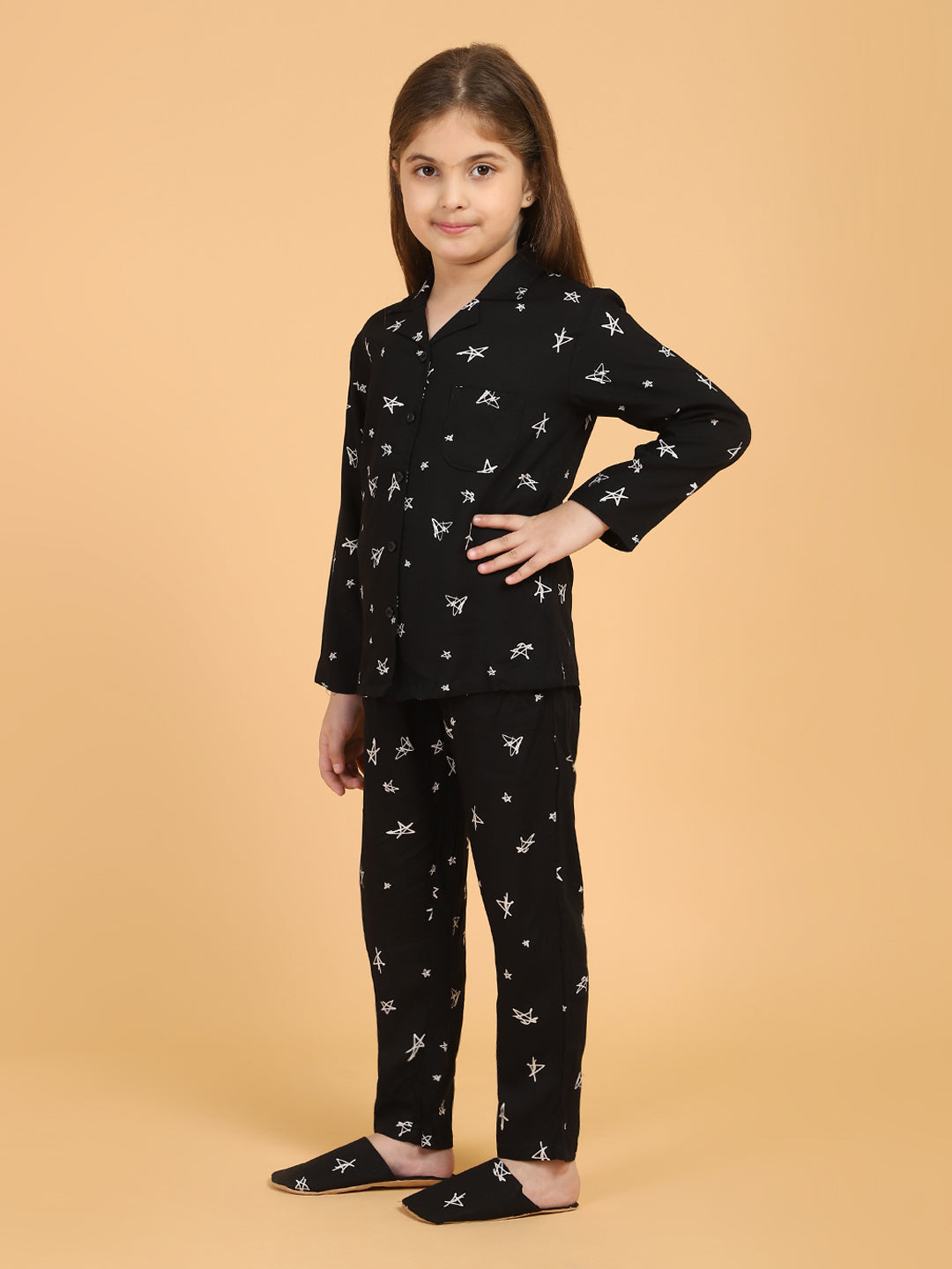 Black Top and Pyjama Set