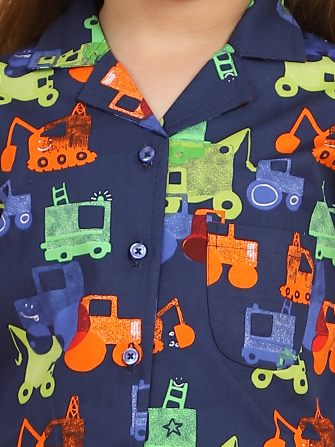 Girls Blue &amp; Red Printed Night suit