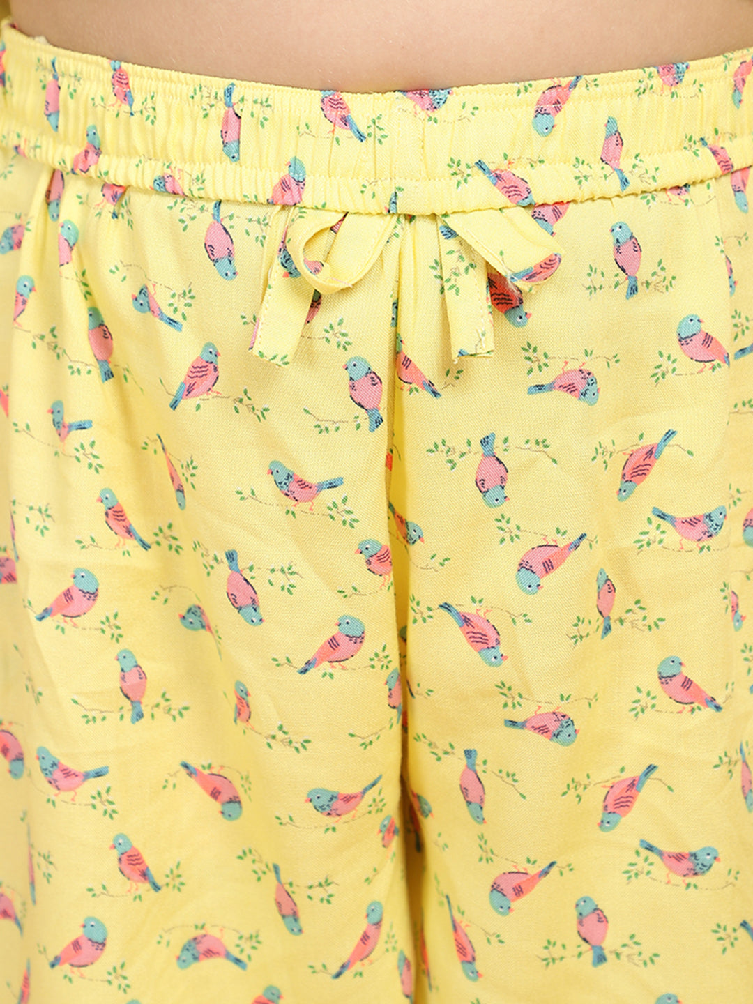 Girls Yellow &amp; Pink Printed Night suit