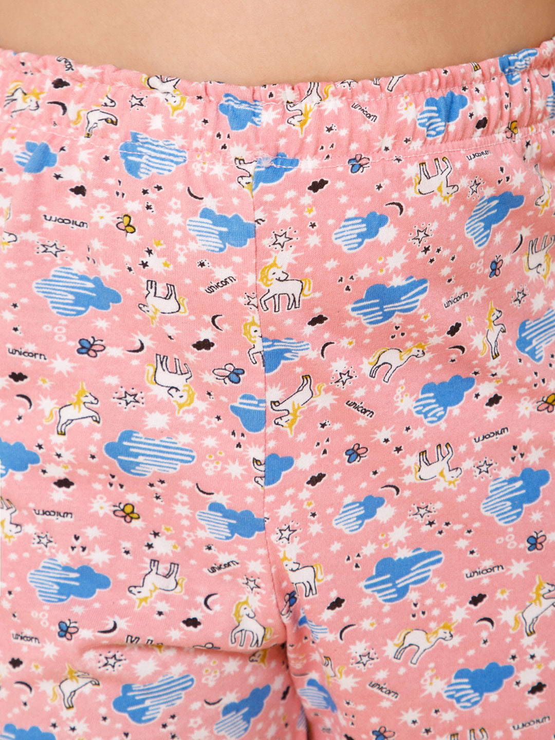 Piccolo-Printed Night Suit With Slip Ons- Pink