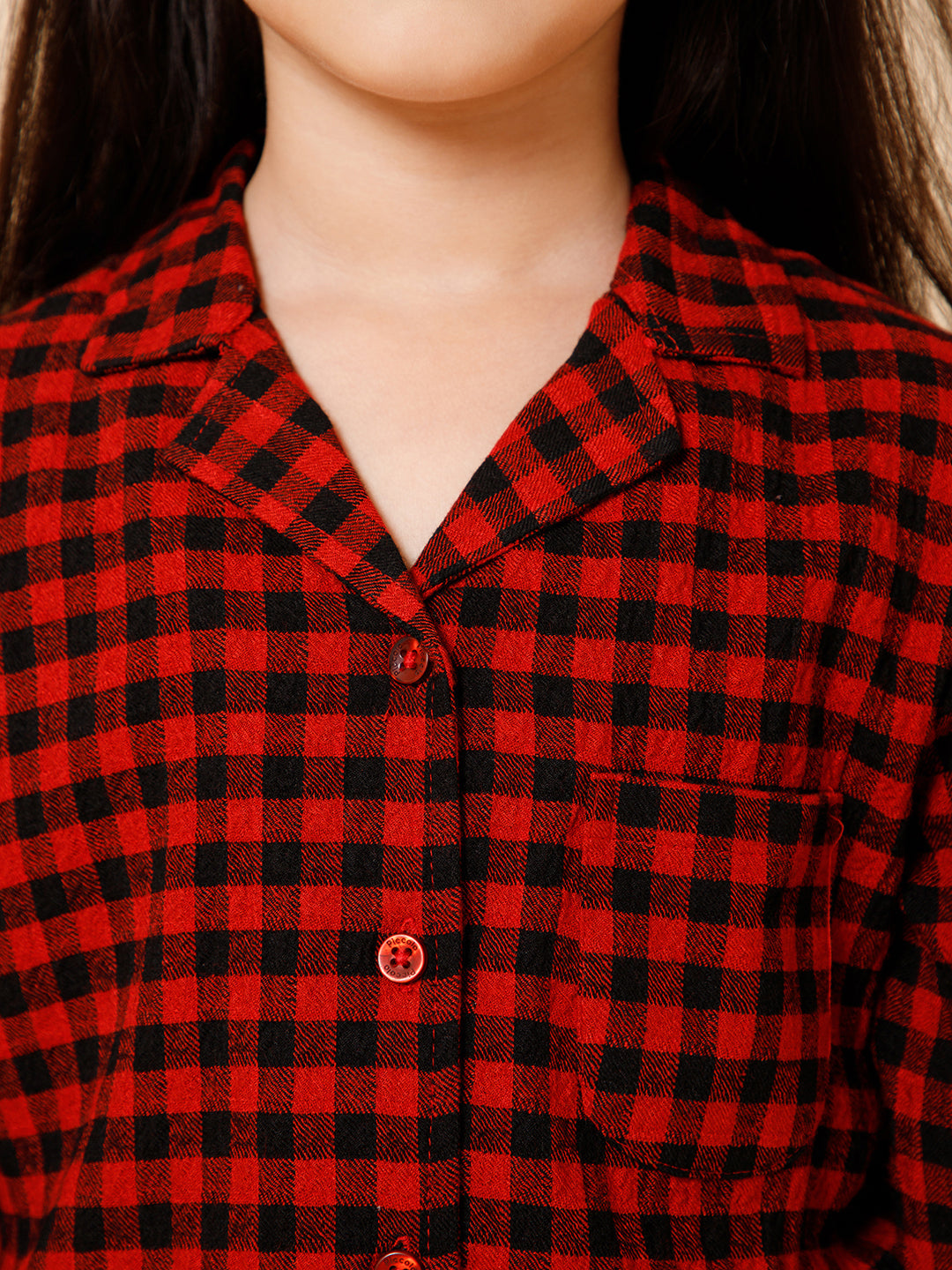 Piccolo-Printed Night Suit With Slip Ons- Red &amp; Black