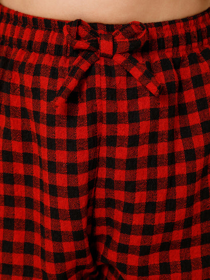 Piccolo-Printed Night Suit With Slip Ons- Red &amp; Black