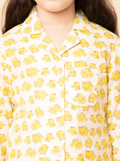 Yellow Elephant Night Shirt with Pyjama &amp; Slipper