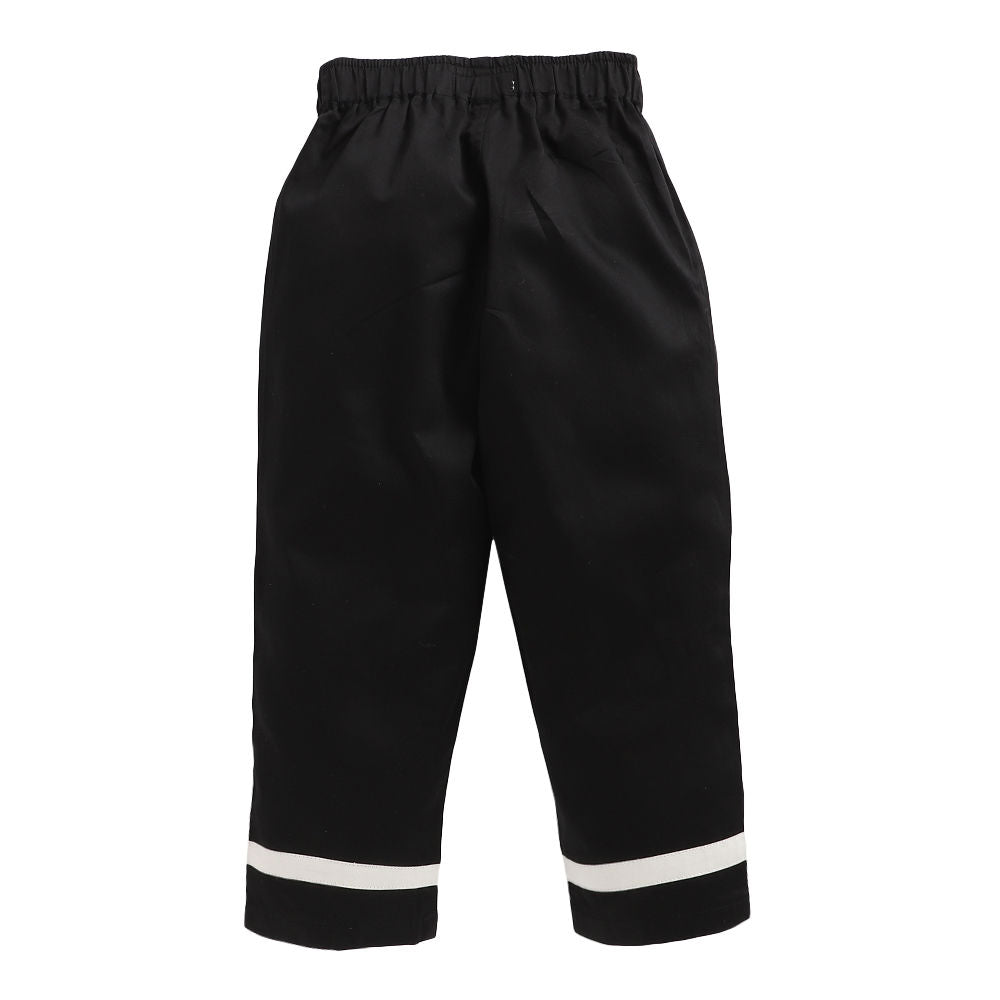 Solid Full Sleeves Top and Pyjama Set - Black