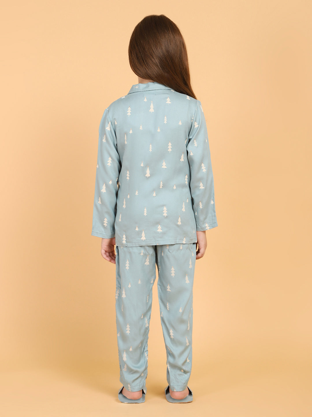 Green printed Shirt With Pyjama set