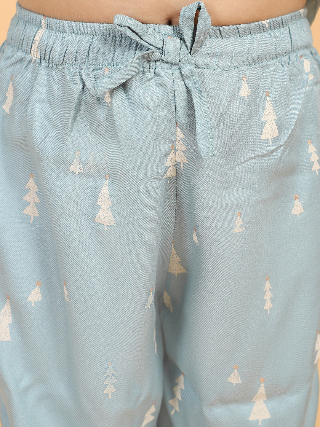 Green printed Shirt With Pyjama set