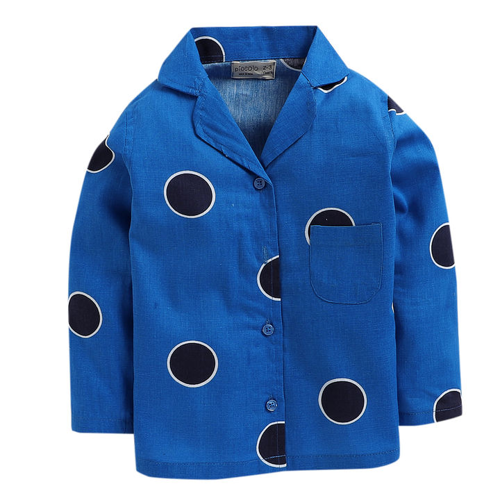 Royal Blue Polka Dots Top &amp; Pyjama Sets