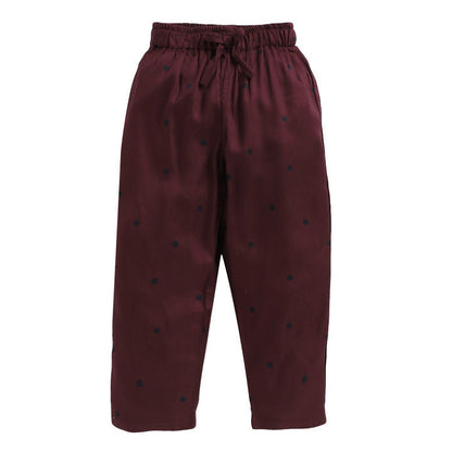 Solid Full Sleeve Top And Pyjama Set-Purple