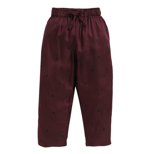 Solid Full Sleeve Top And Pyjama Set-Purple