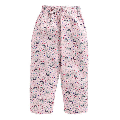 All Over Print Full Sleeve Top And Pyjama Set-Pink